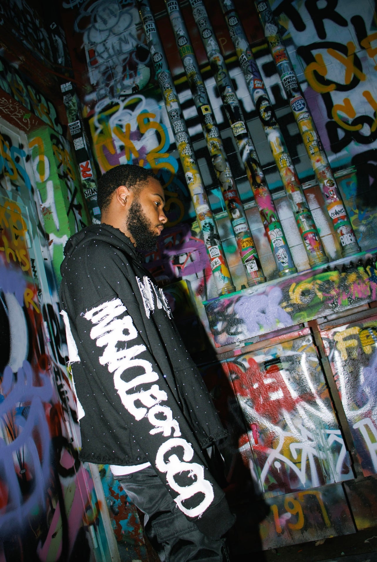 BLACK ‘MOG’ PULLOVER