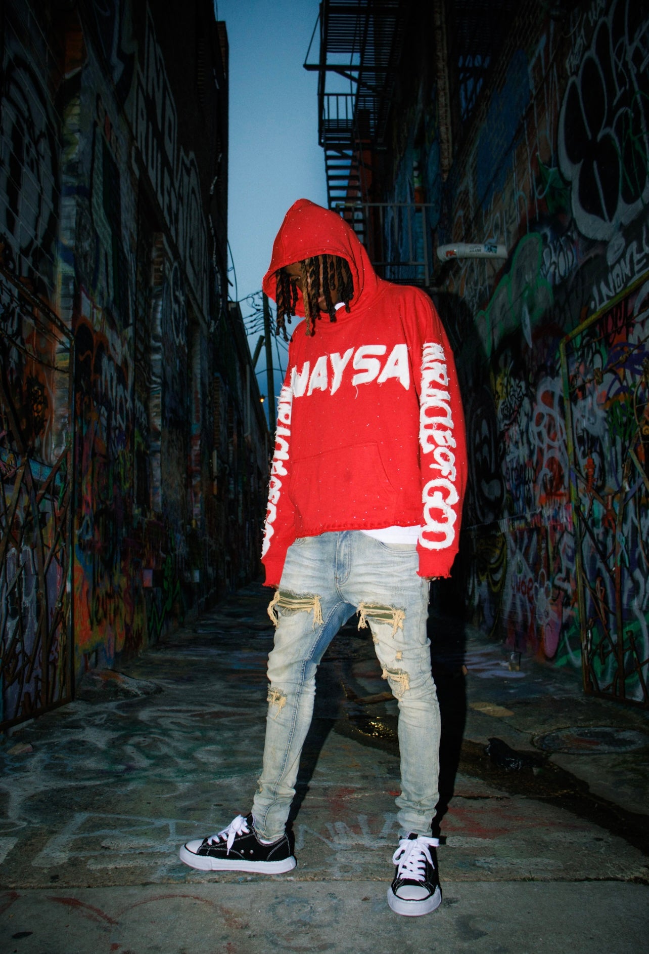 RED ‘MOG’ PULLOVER